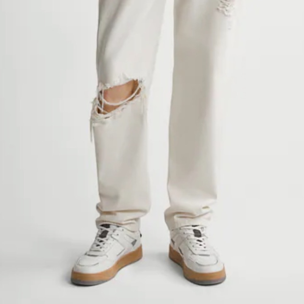 ZARA COMBINATION LEATHER SNEAKERS SZ 7 - Picture 7 of 8
